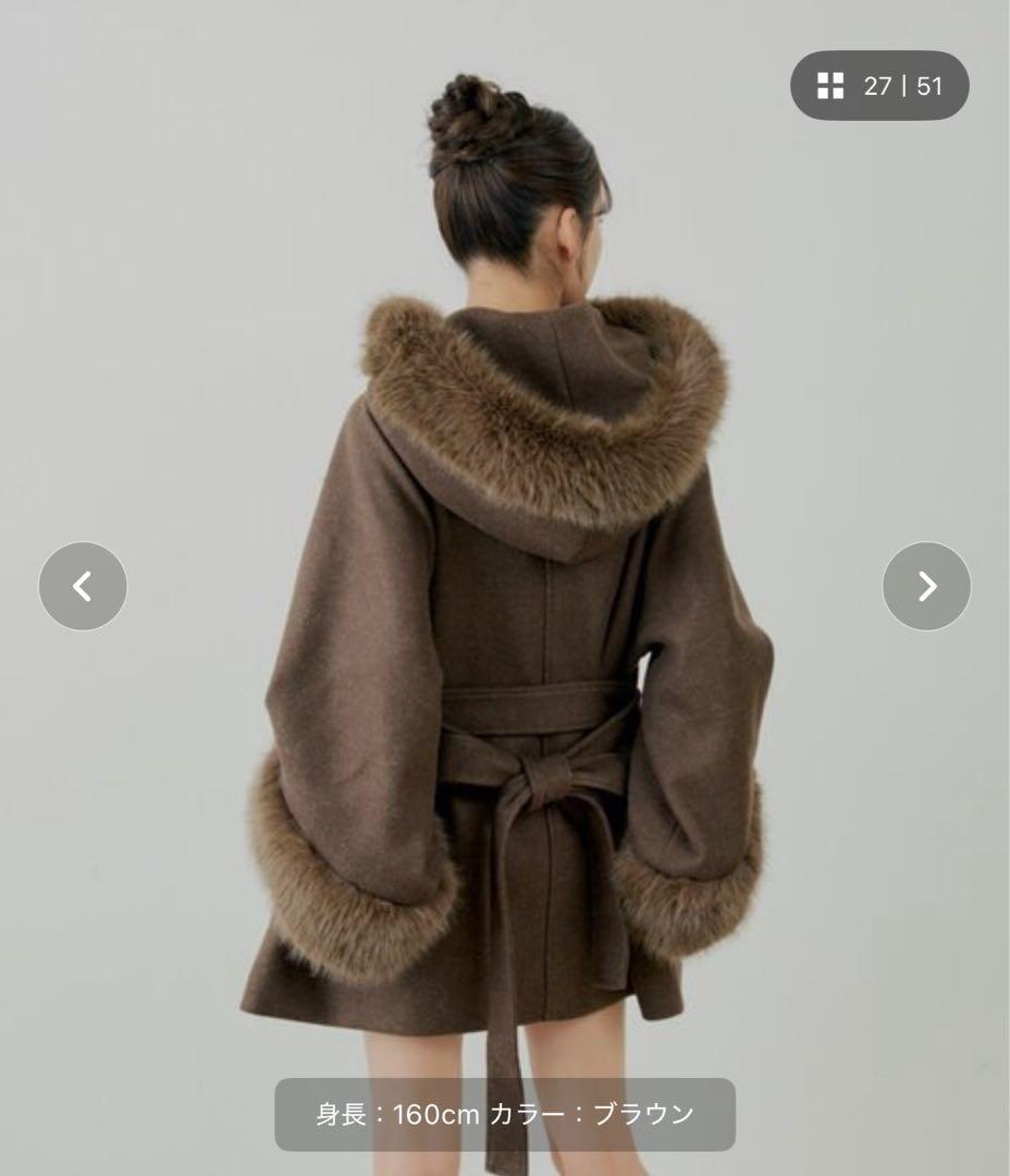 k*i様 ファー付きフード襟マルチwayケープコート