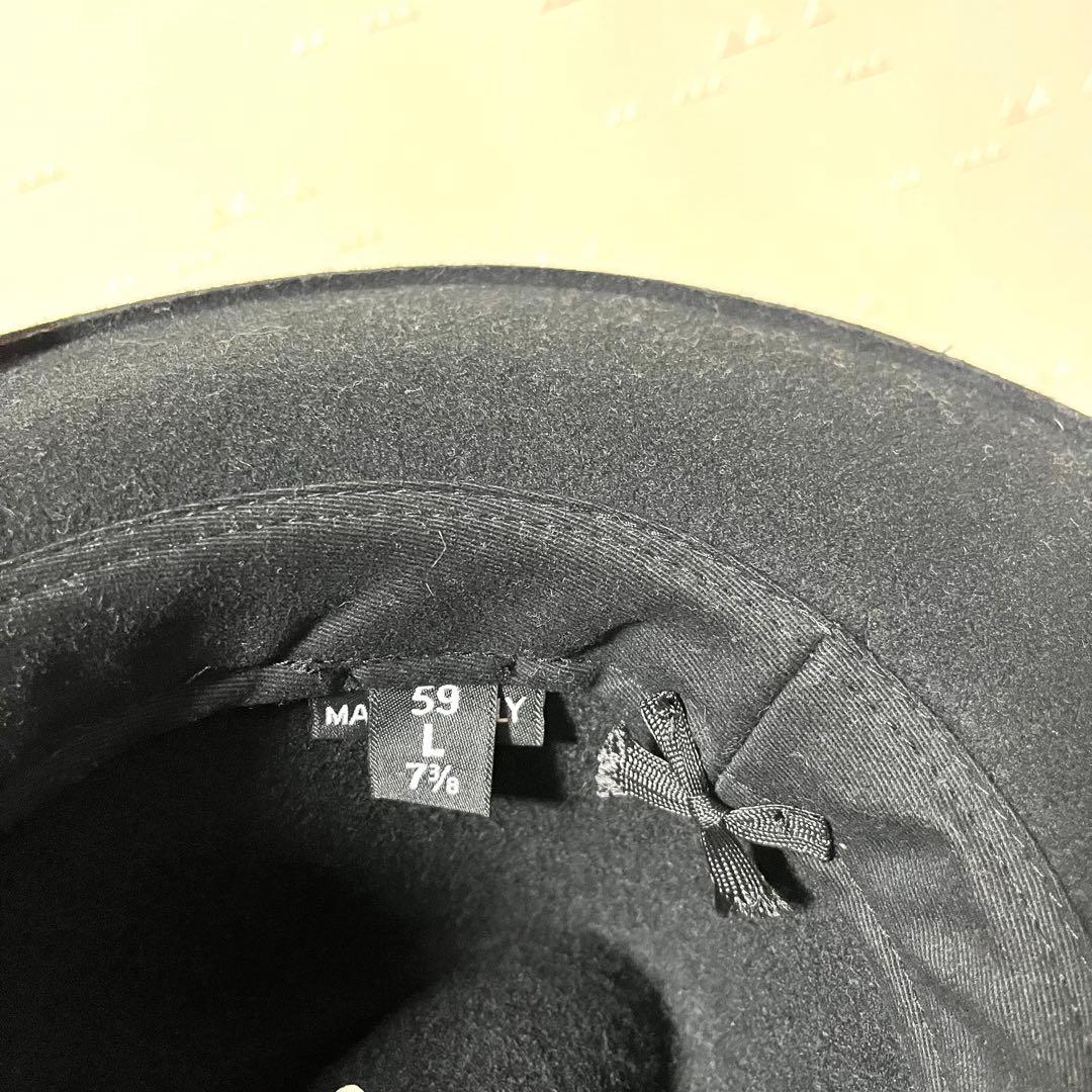 イタリア製 美品 ウール フェドラハット 黒