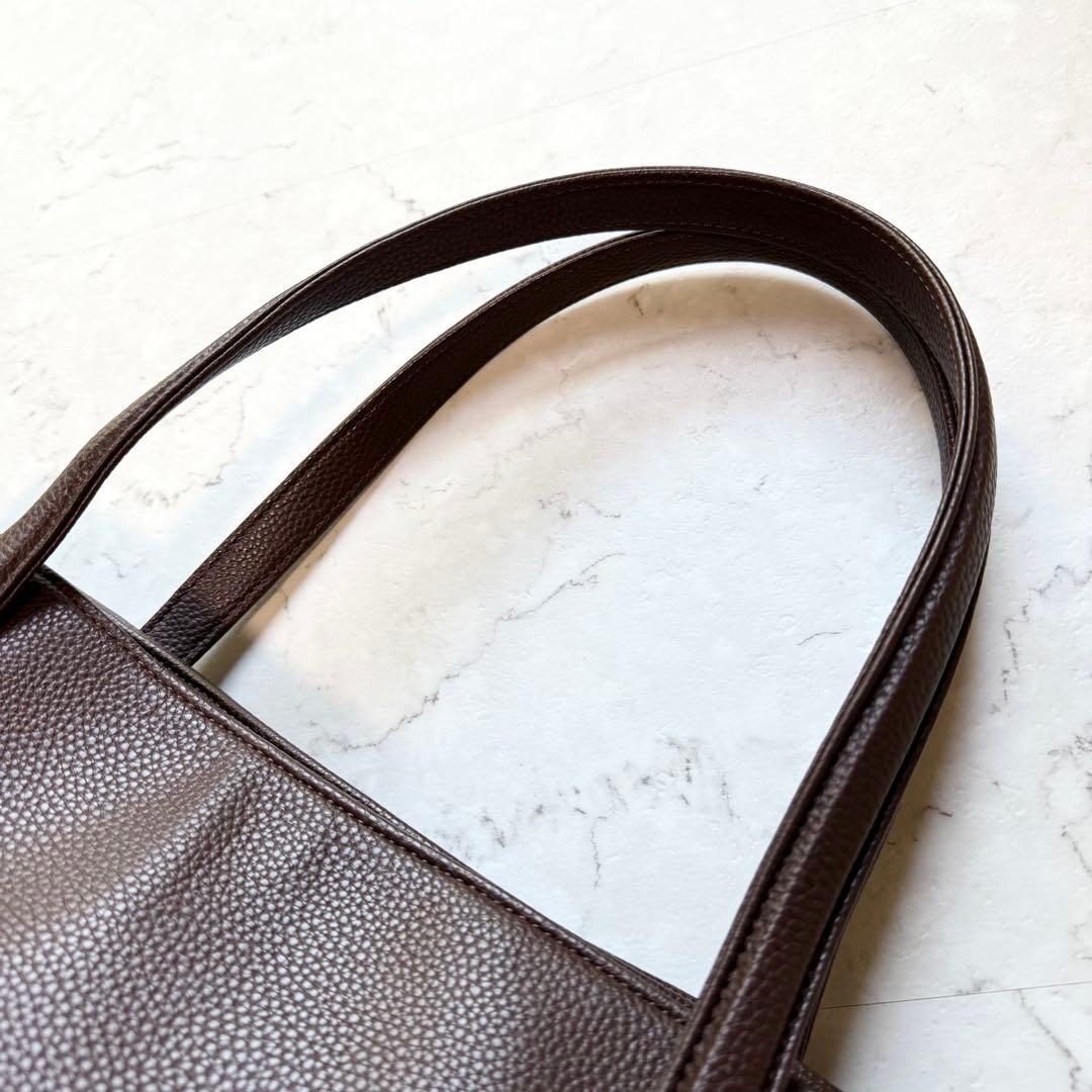 美品 SHIPS シップス スプリット レザー トート バッグ ブラウン