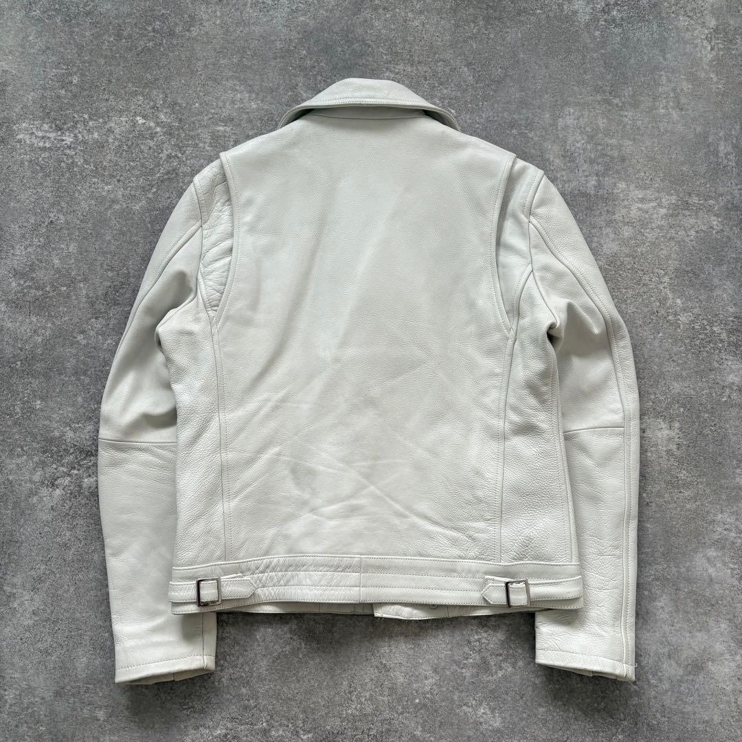 【JACK ROSE】 ジャックローズ ダブルライダース レザージャケット 白