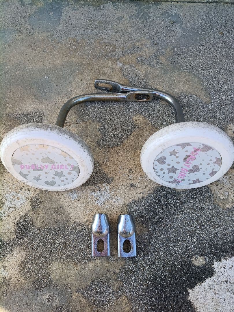 【引き取り限定】16インチ幼児用自転車 紫 花柄 バスケット付き