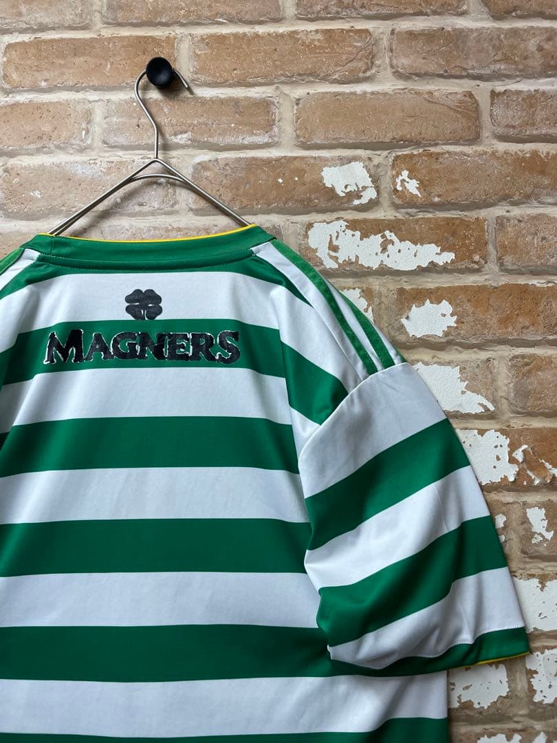 adidas セルティック　ユニフォーム　サッカーシャツ　アディダス　刺繍　古着