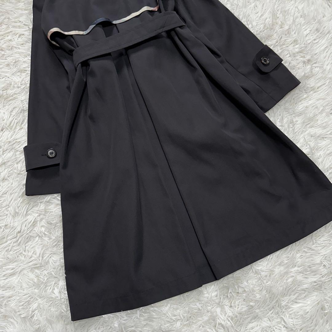 【美品】ブルーレーベル ステンカラーコート 春コート 通勤 ネイビー 38 現行