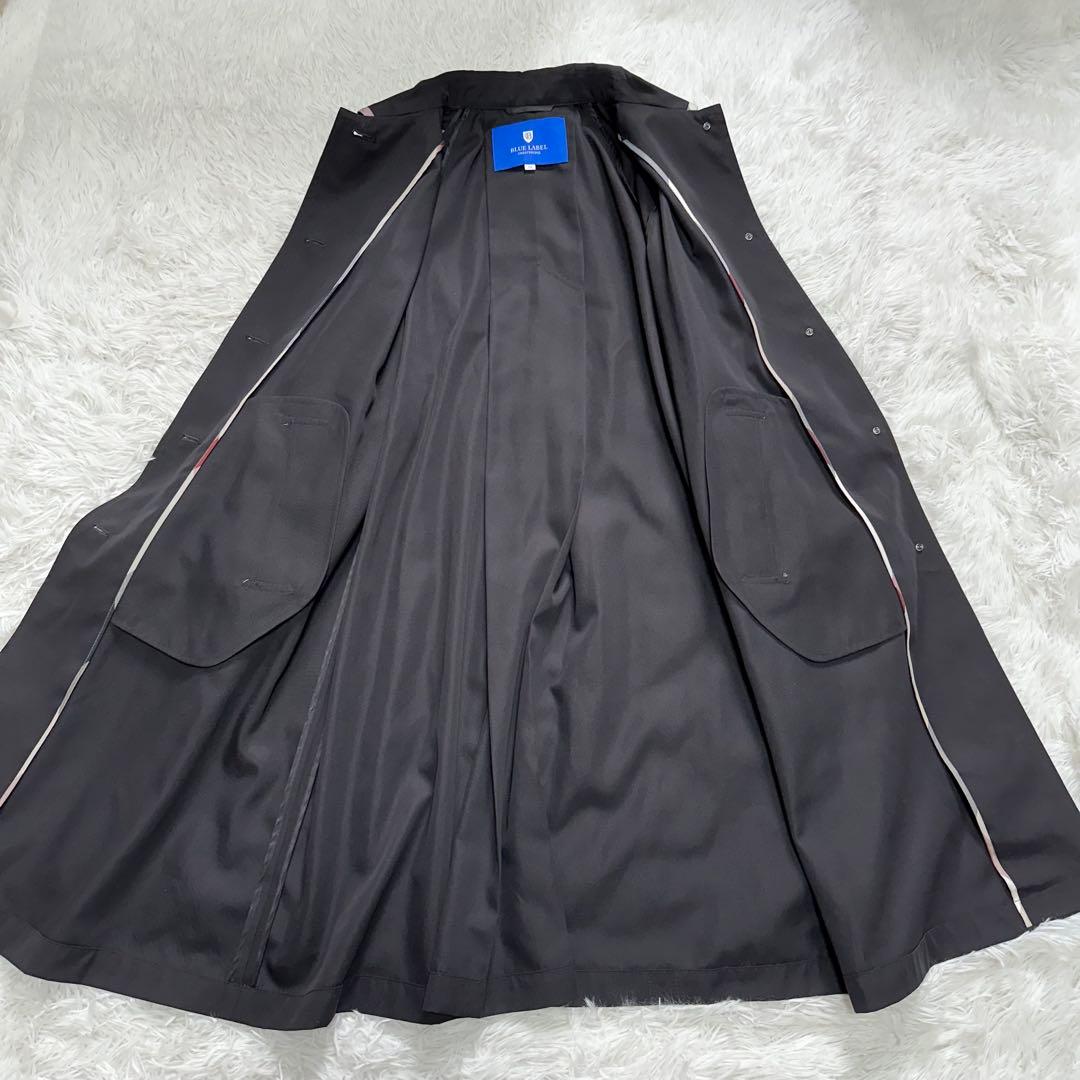 【美品】ブルーレーベル ステンカラーコート 春コート 通勤 ネイビー 38 現行