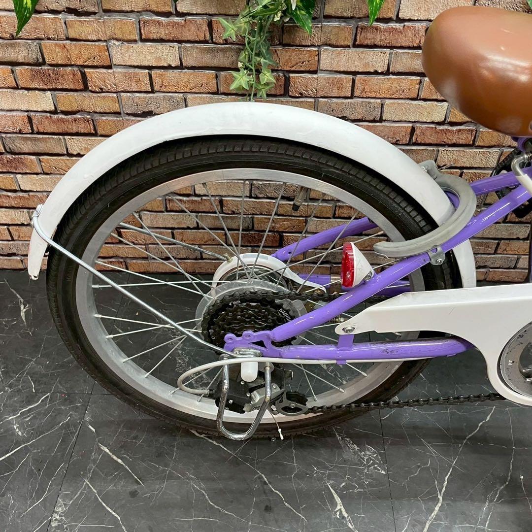 【133】子供用自転車 子供車 GIRLS LABO パープル 20インチ