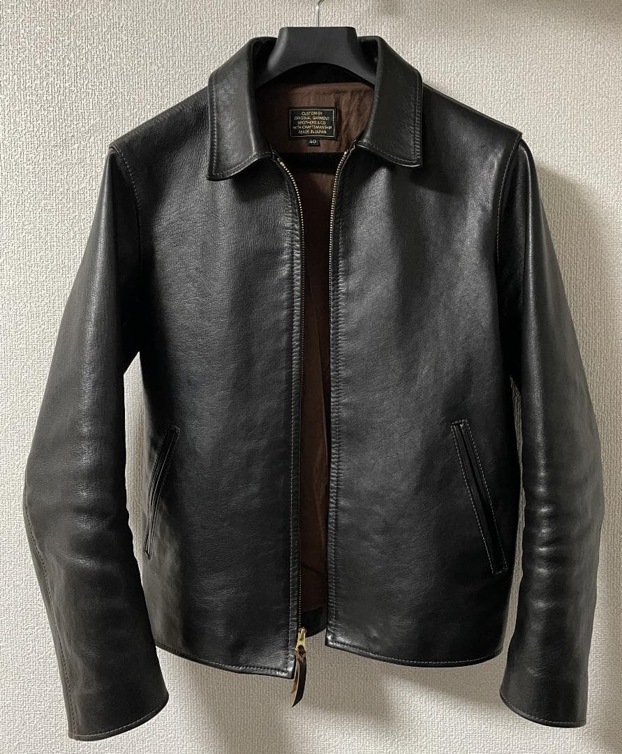 【美品】O.G.BROS OG-2 オージーブロス ワイツーレザー 40 黒