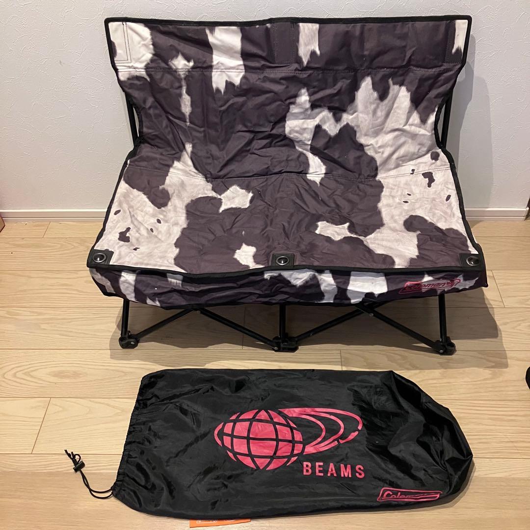希少✨入手困難Coleman×BEAMS ハラコ柄 折畳みベンチチェア 2人用
