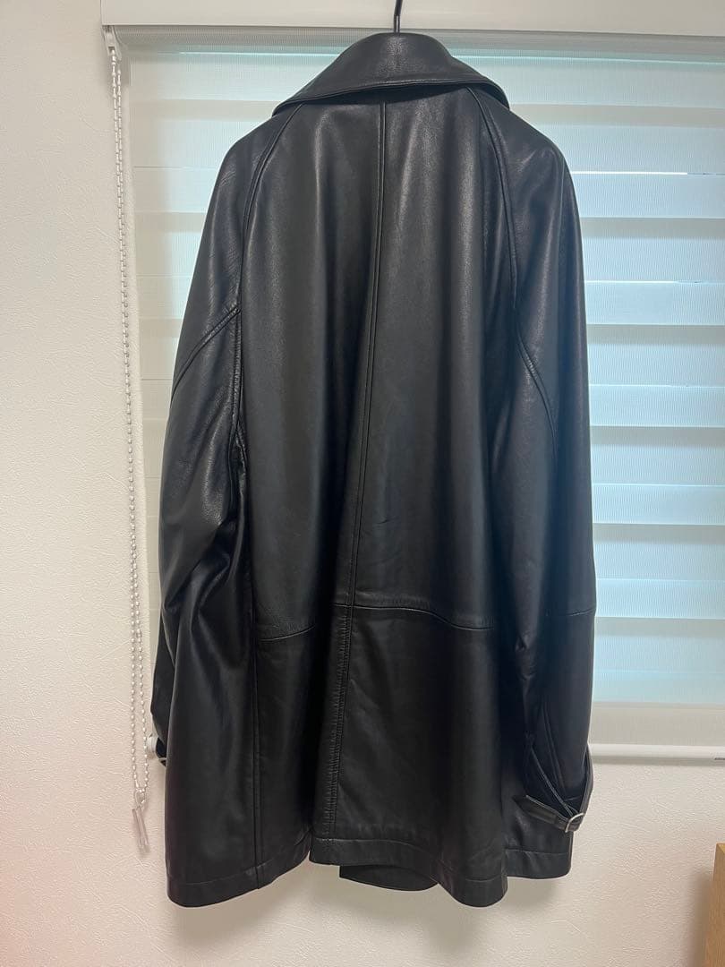 MAISON SPECIAL ブラックレザーコート 02