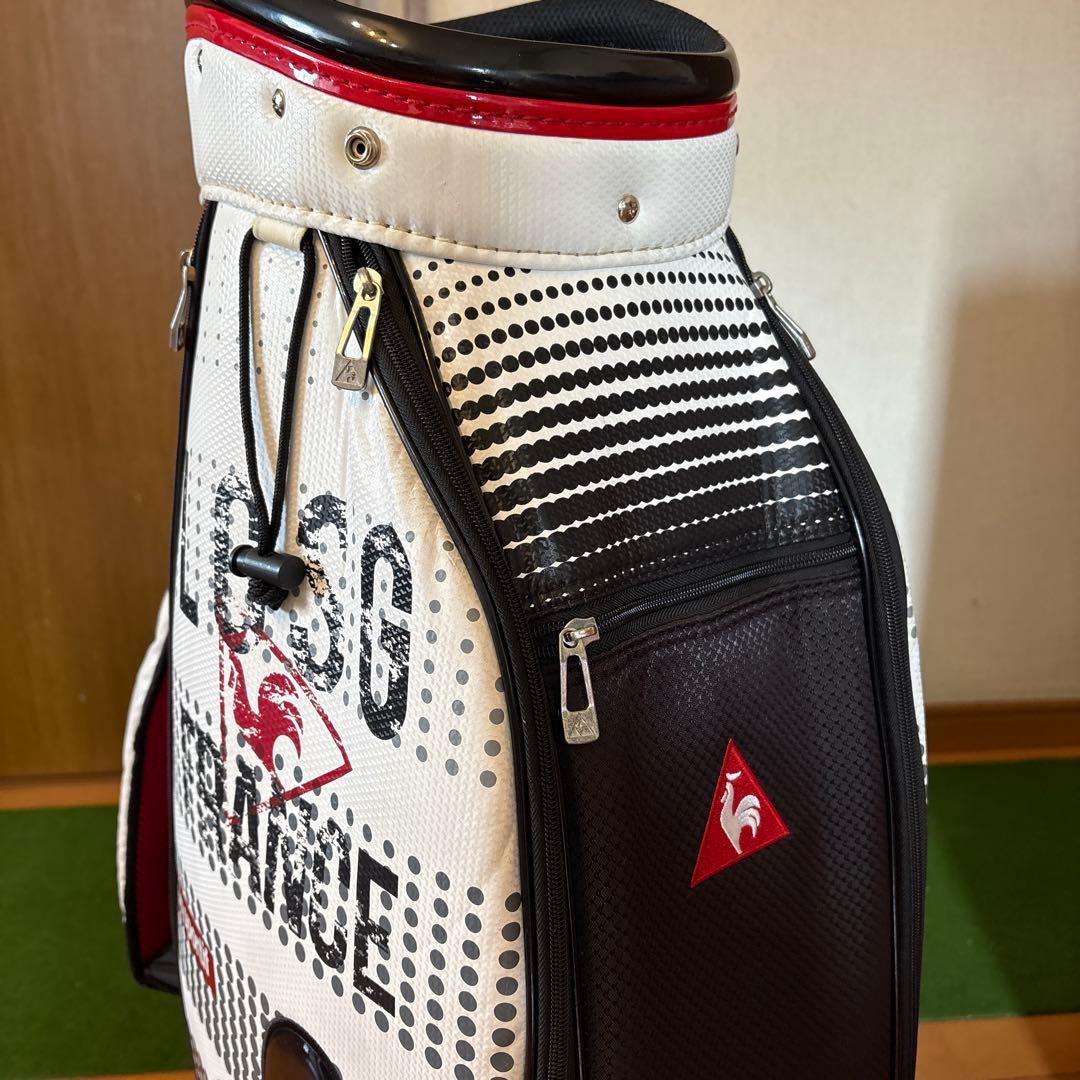 le coq sportif キャディバッグ ホワイト・ブラック・レッド