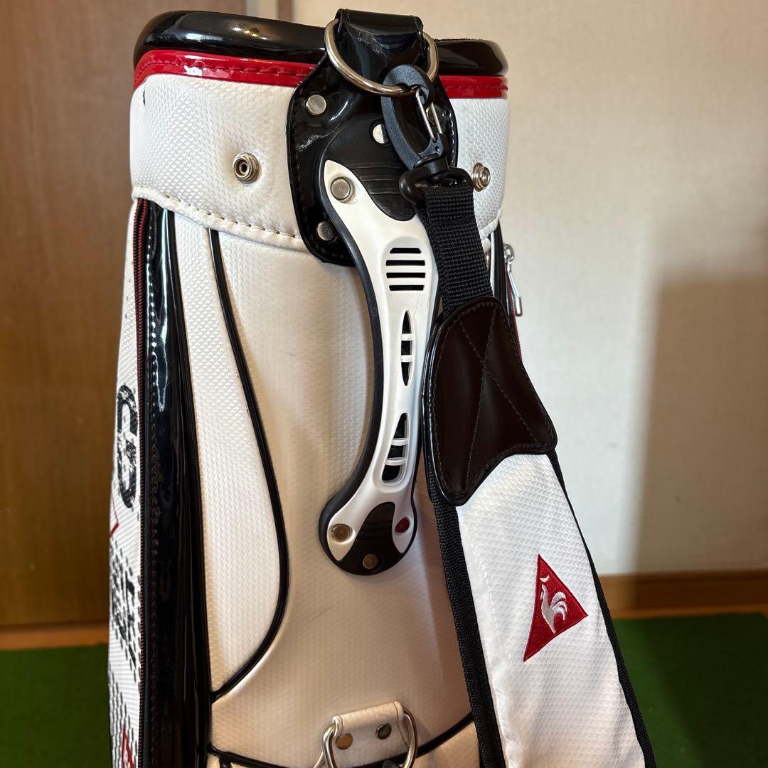 le coq sportif キャディバッグ ホワイト・ブラック・レッド