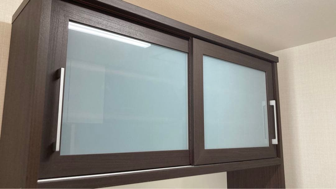 【美品】全国送料無料！ニトリ120サイズ木製キッチン収納棚ダークブラウン