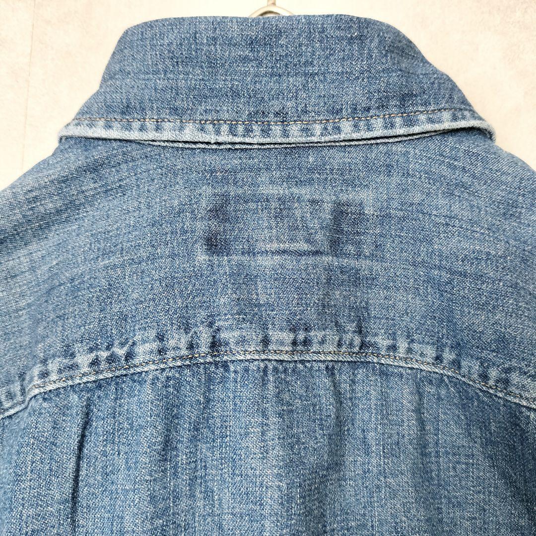 ポロバイラルフローレン QRタグ　スリムフィット　デニムシャツ　マルチポニー
