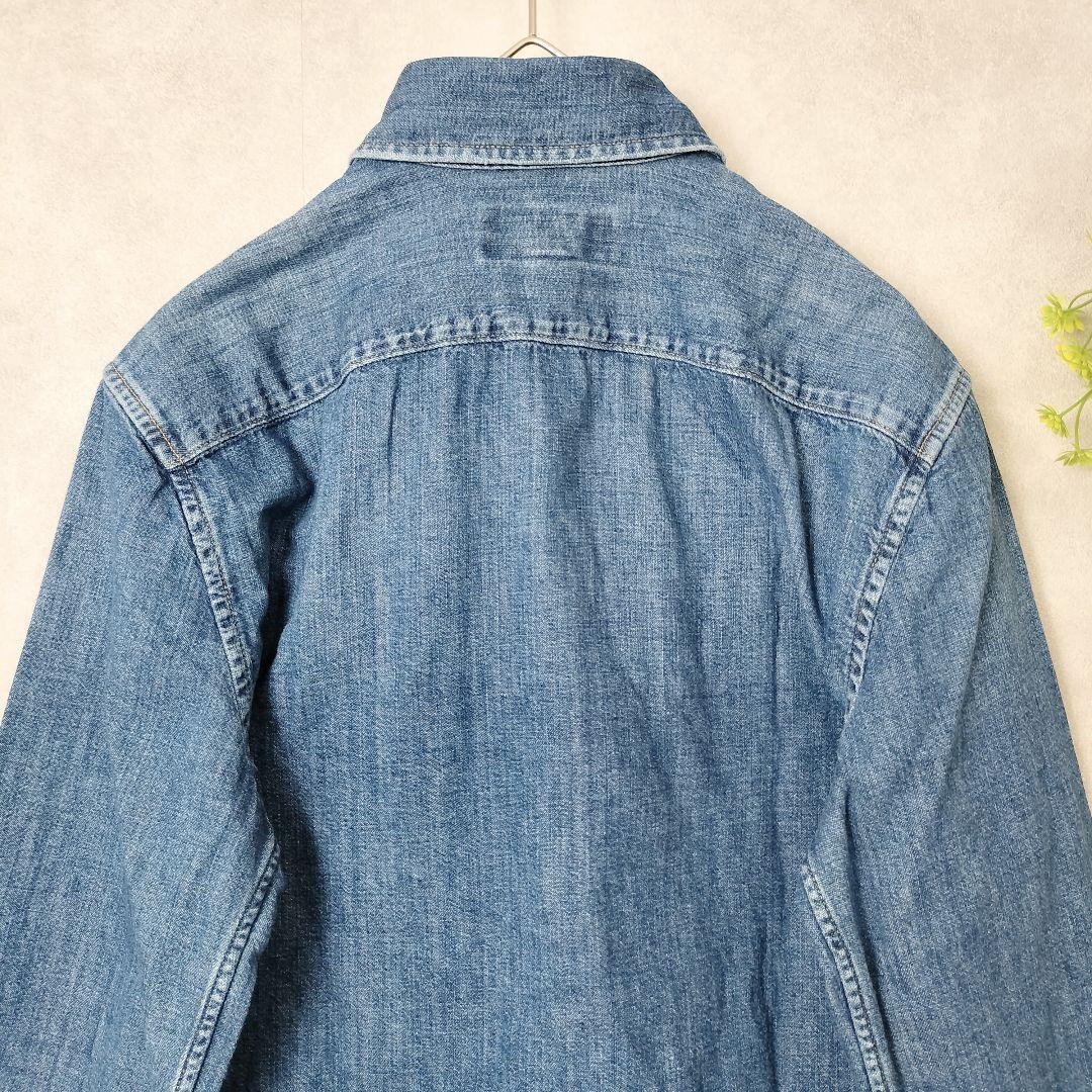 ポロバイラルフローレン QRタグ　スリムフィット　デニムシャツ　マルチポニー