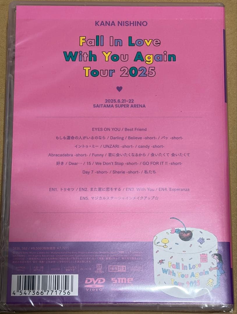 西野カナ LIVE 2025 DVD 通常盤初回仕様