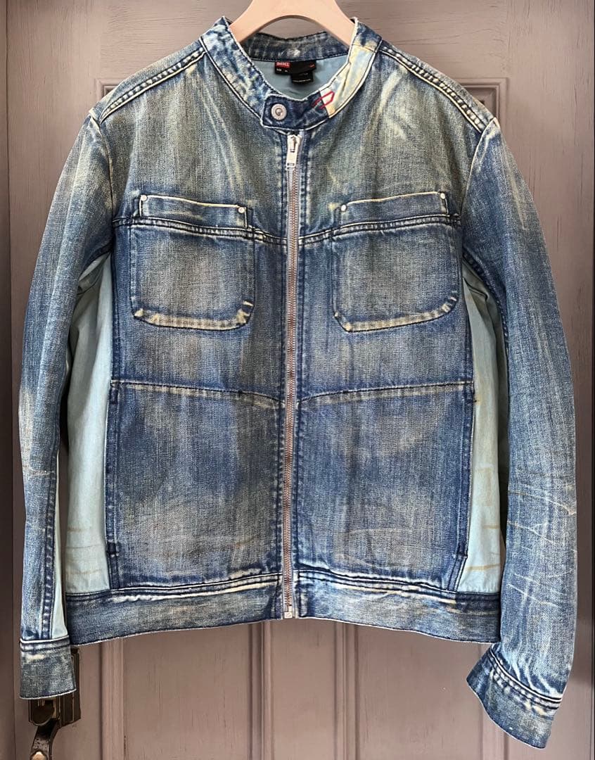 DIESELディーゼル シングルライダース デニムジャケット ITALY製 XL