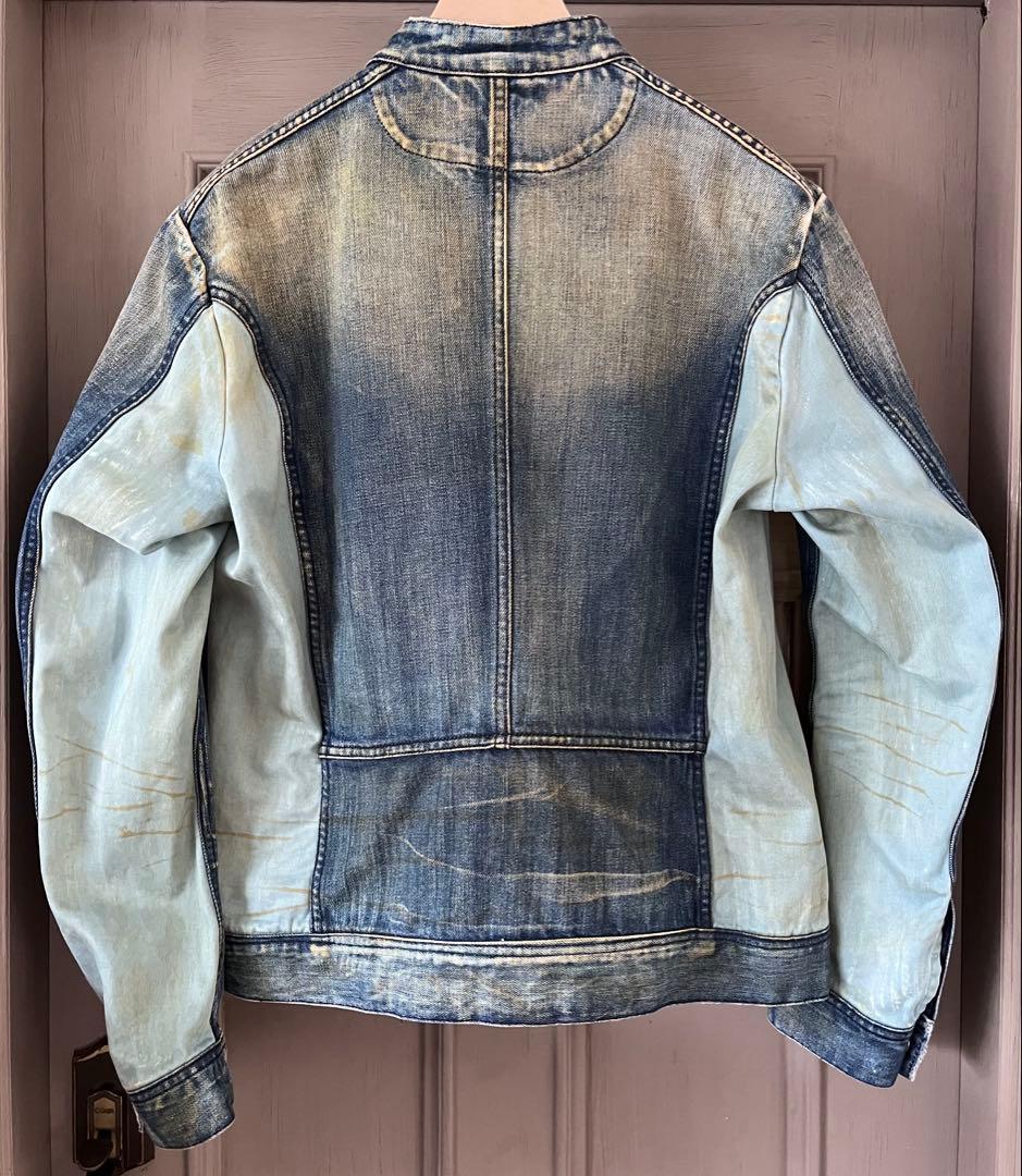 DIESELディーゼル シングルライダース デニムジャケット ITALY製 XL