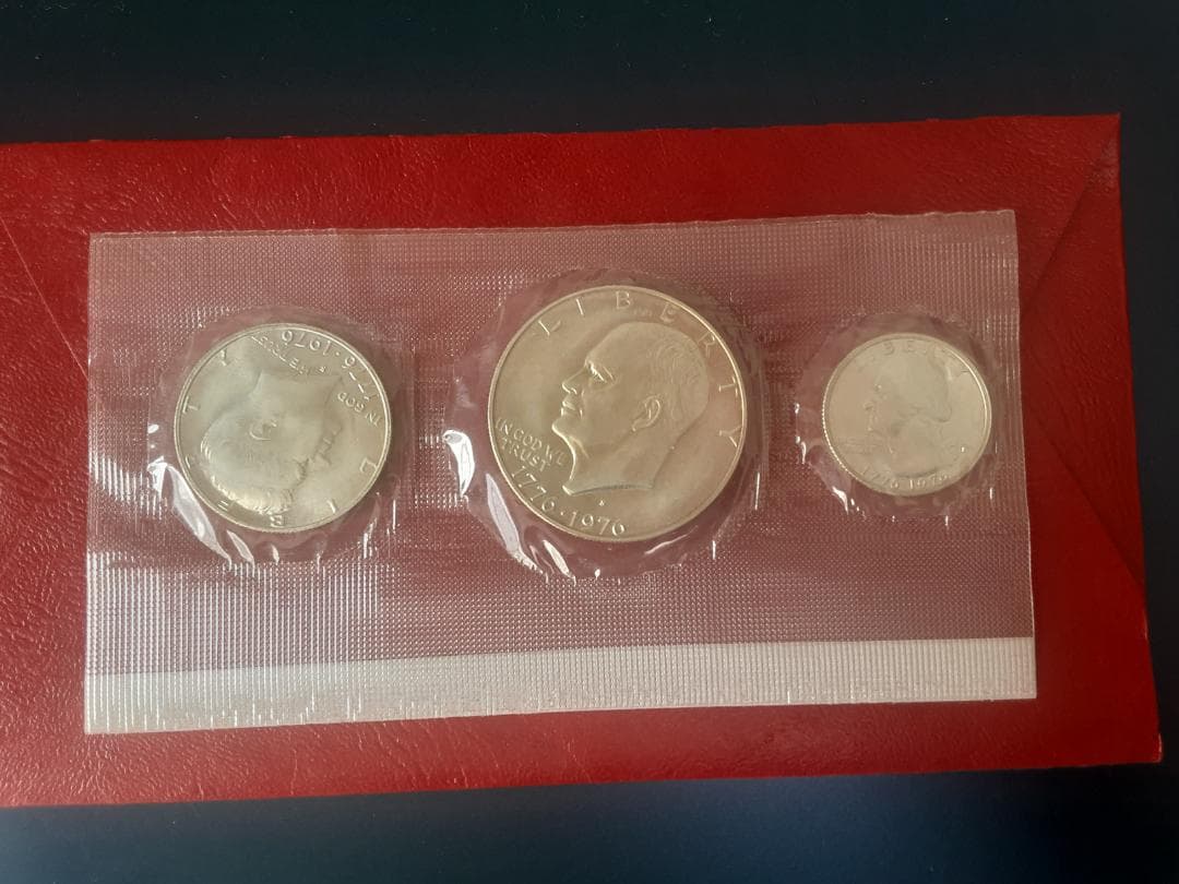 アメリカ建国200周年記念　銀貨3枚セット1776年ー1976年