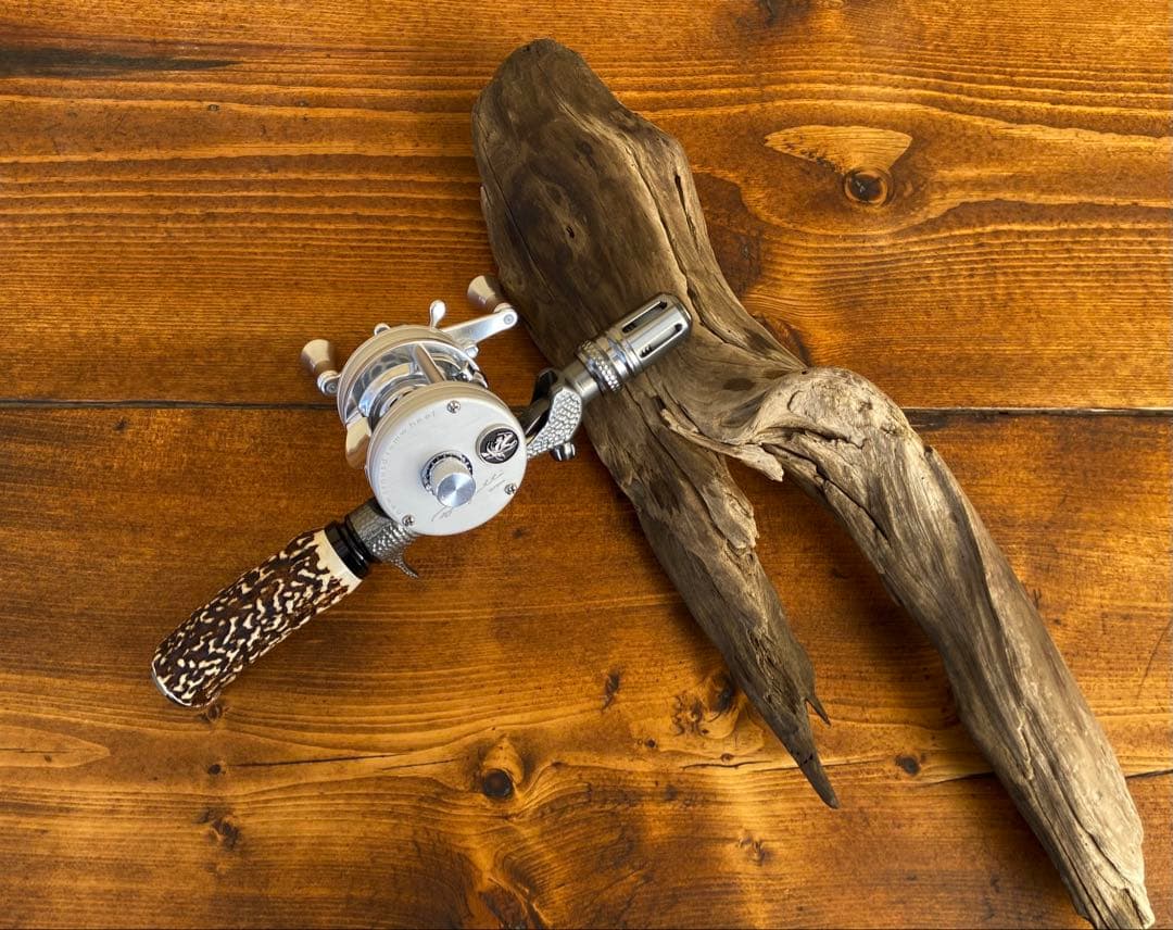 ガングリップ　ガンメタ　鹿の角グリップ　ロッドビルディング　ハンドメイド　渓流