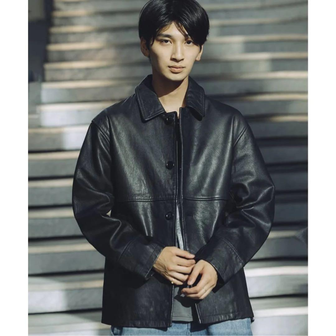 【Ken】ジャーナルスタンダード 山羊革 カーコート ブラック 黒 レザー