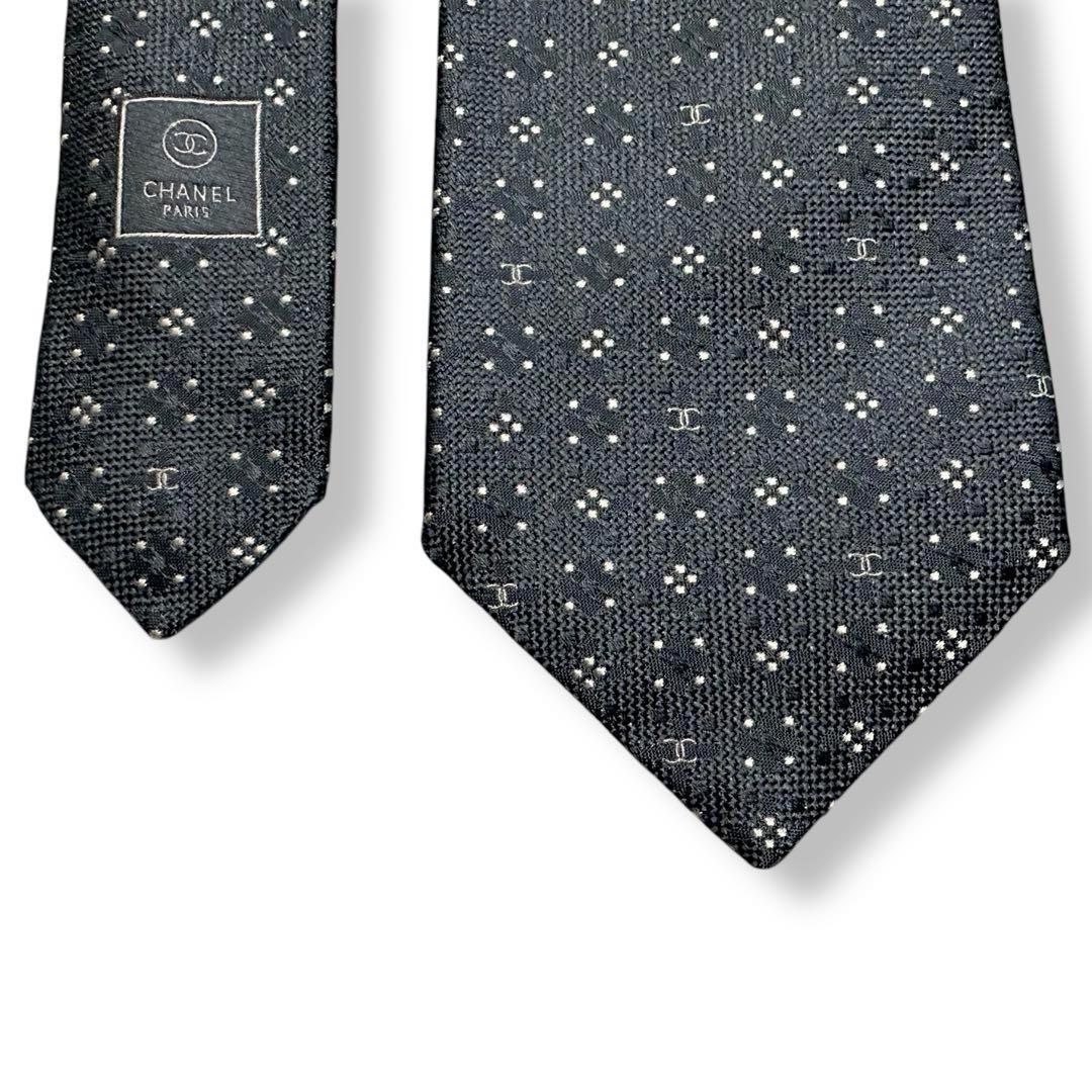 箱付き✨極美品✨CHANEL ネクタイ　シャネル ココマーク　光沢　【D】