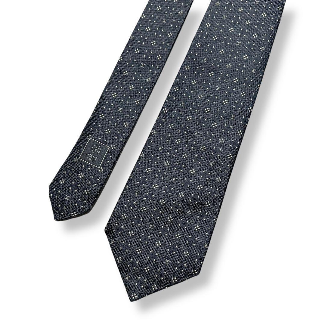 箱付き✨極美品✨CHANEL ネクタイ　シャネル ココマーク　光沢　【D】
