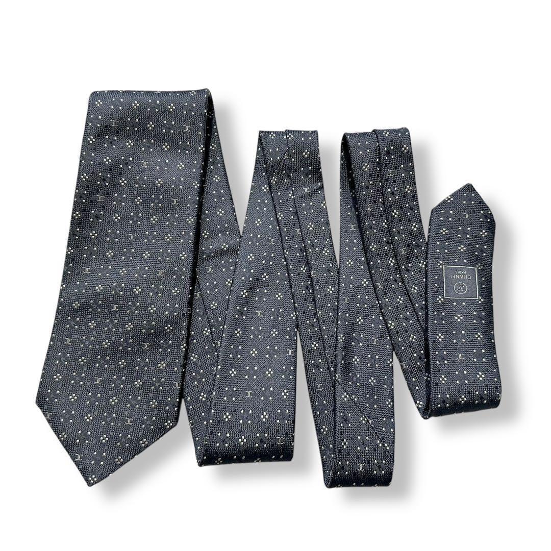 箱付き✨極美品✨CHANEL ネクタイ　シャネル ココマーク　光沢　【D】