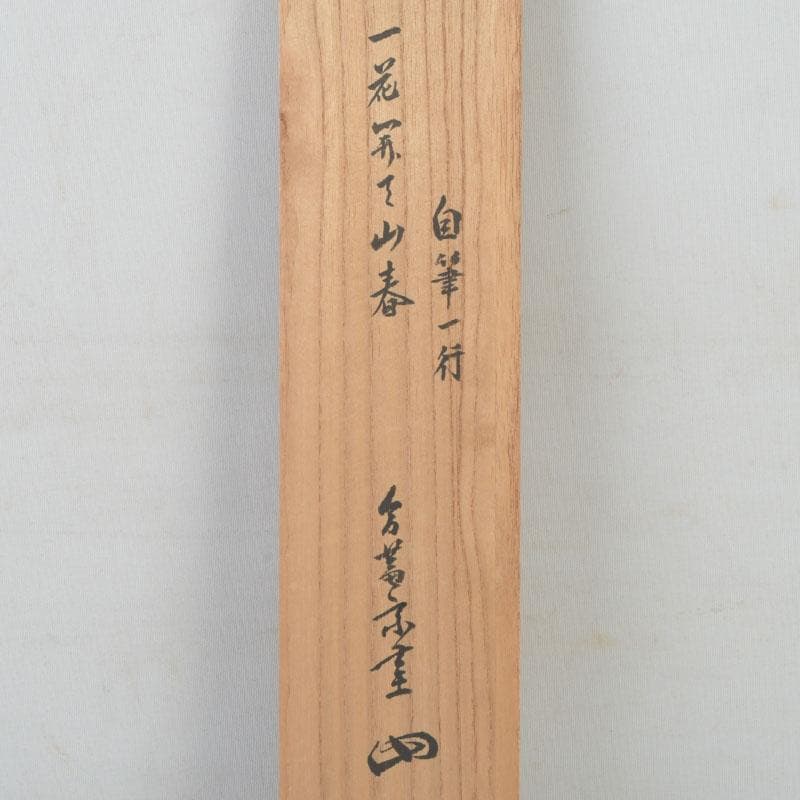 掛軸　裏千家　十三代　圓能斎筆　一行書　「一花開天山春」　共箱　C　9757A