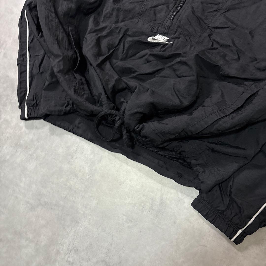 NIKE 00s ハーフジップ クロップ ナイロンジャケット ブラック M 短丈