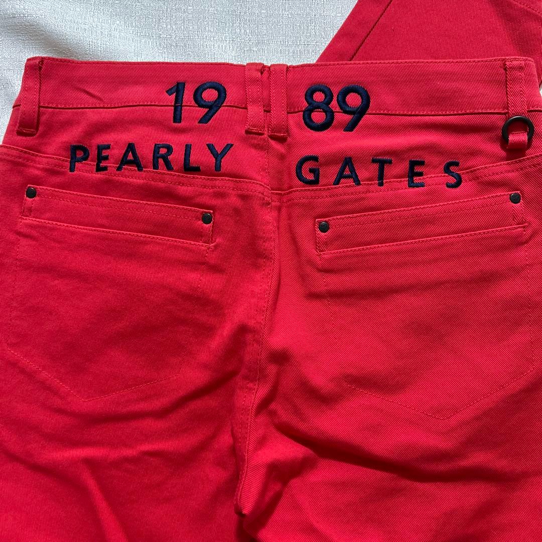 パーリーゲイツ☆新品タグ付☆レディース２　ロングパンツパワフルコットンスレッチ赤