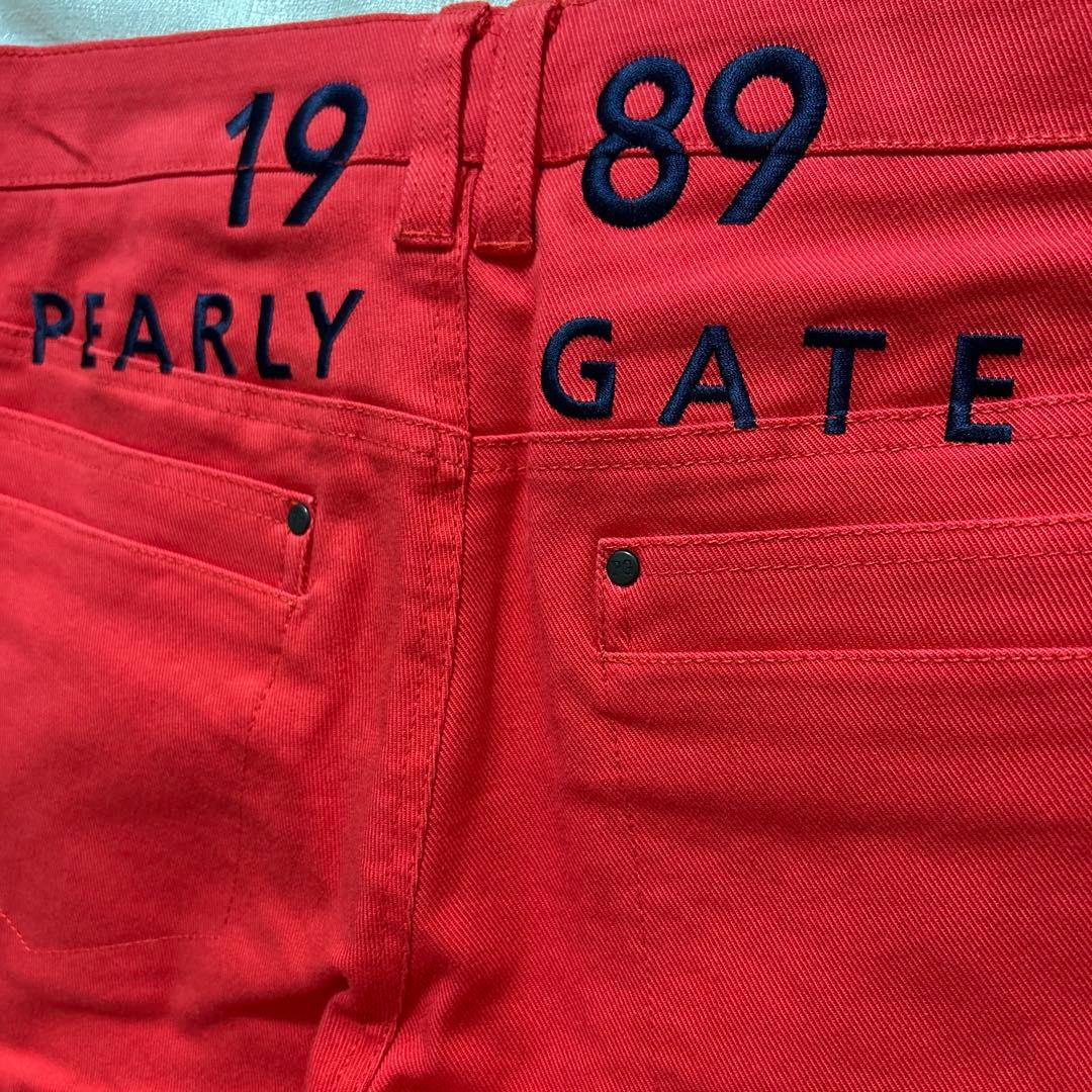 パーリーゲイツ☆新品タグ付☆レディース２　ロングパンツパワフルコットンスレッチ赤