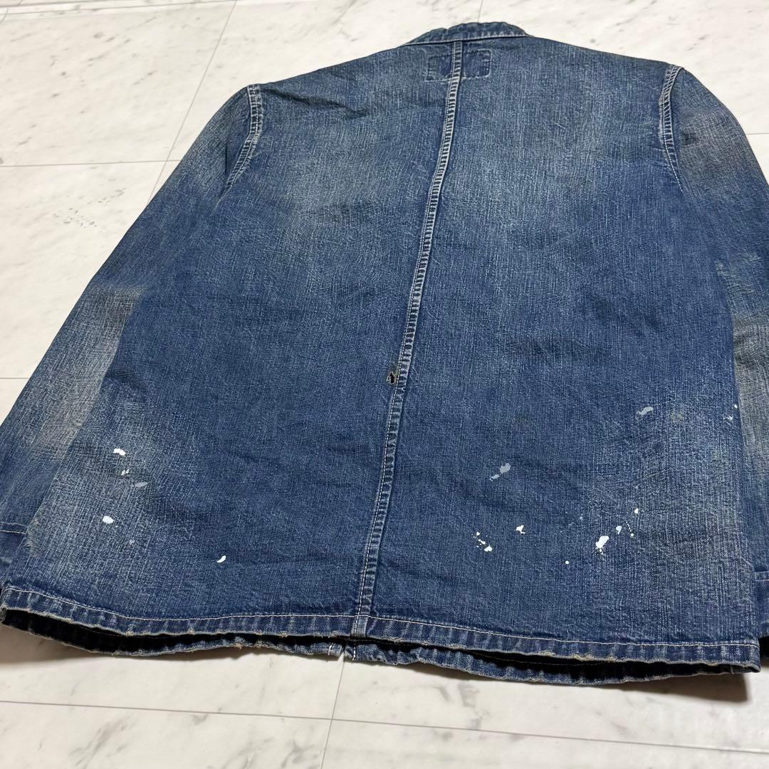 【訳あり】 NEIGHBORHOOD デニムカンフージャケット ペンキ飛ばし M