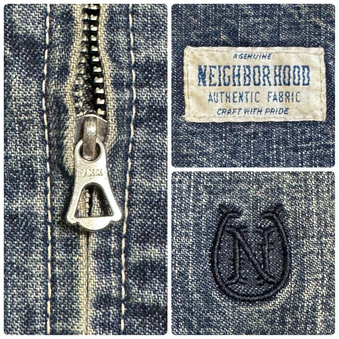 【訳あり】 NEIGHBORHOOD デニムカンフージャケット ペンキ飛ばし M