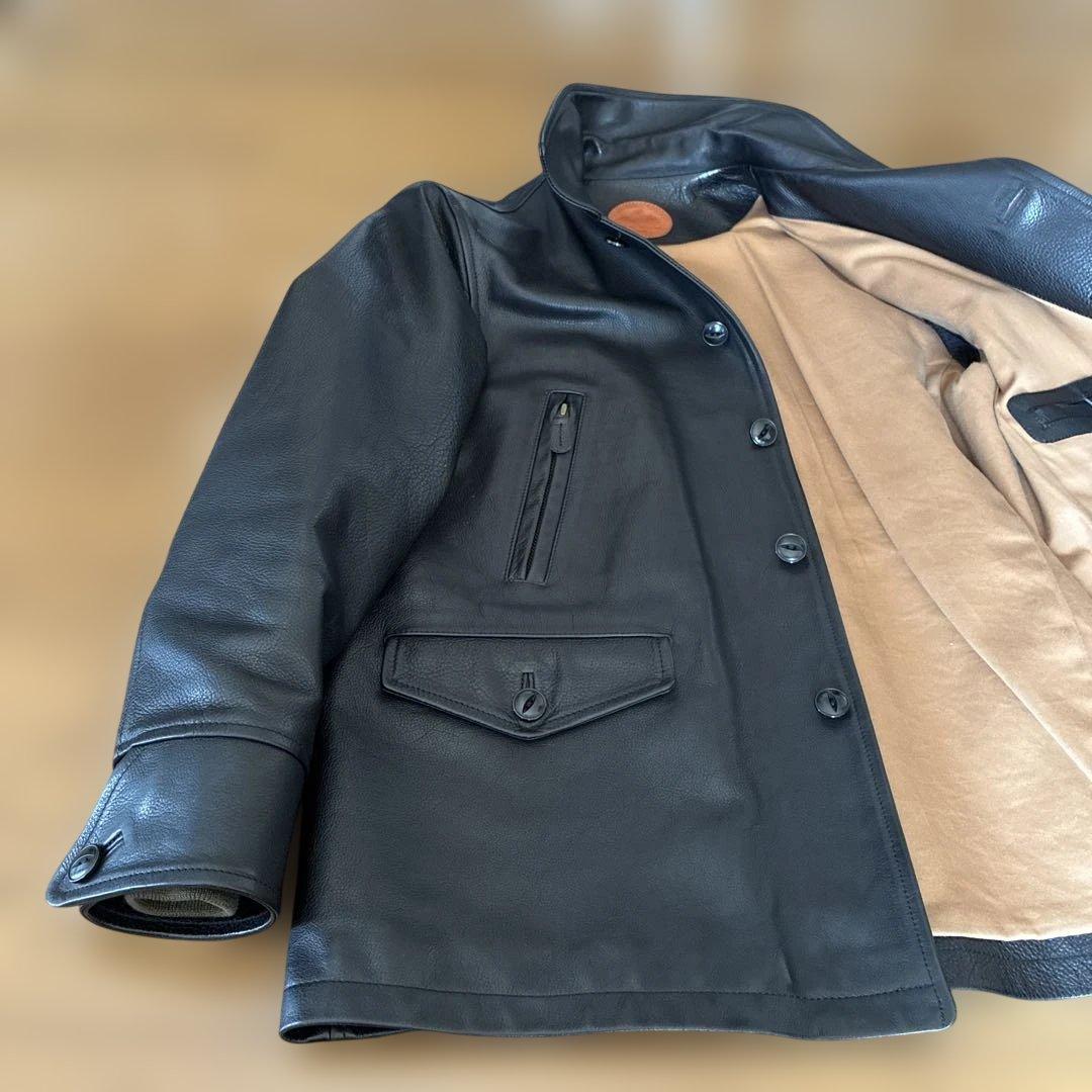 MOTOR-モト　ベジタブルタンニンなめし牛革カーコート