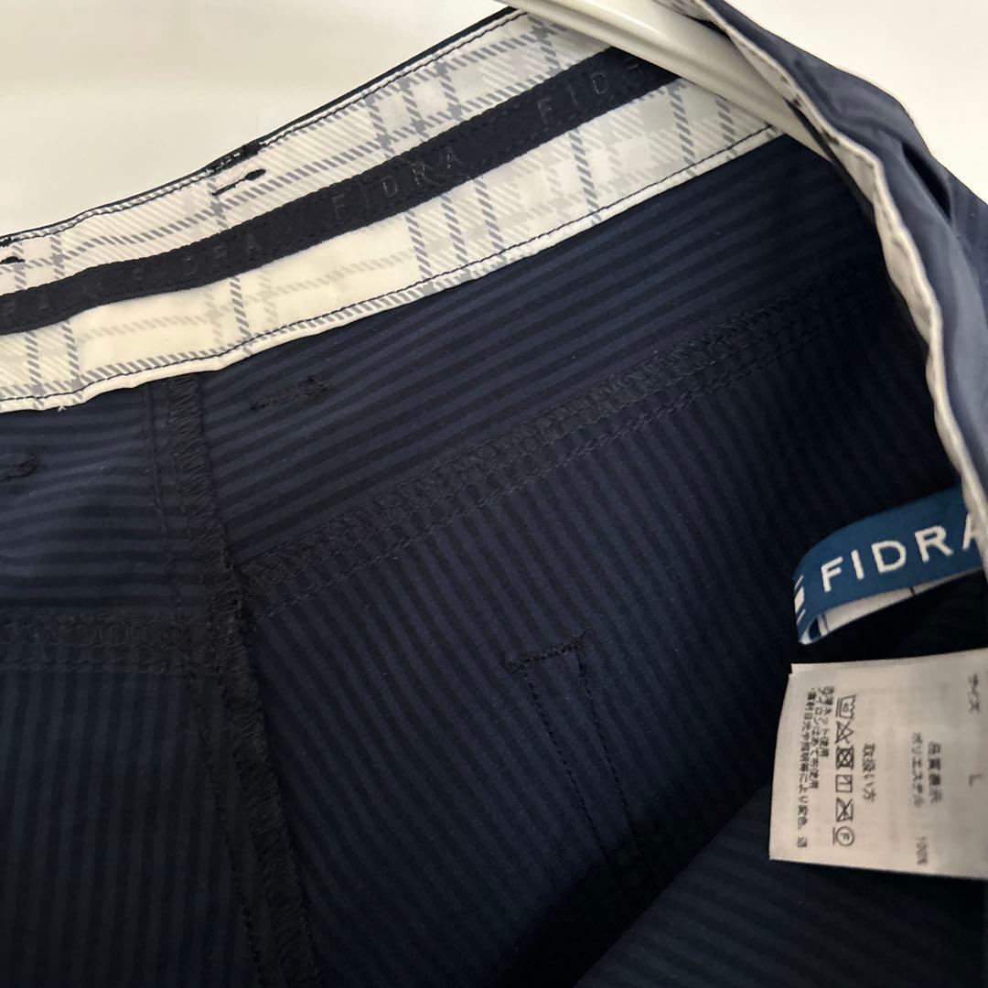 FIDRA レディースパンツ L ネイビー ストライプ 新品!