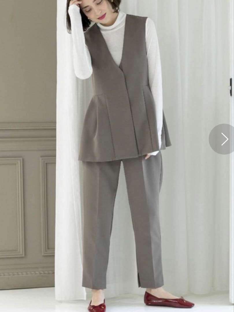 【セットアップ販売】OPAQUE.CLIP ペプラムジレ テーパードパンツ M