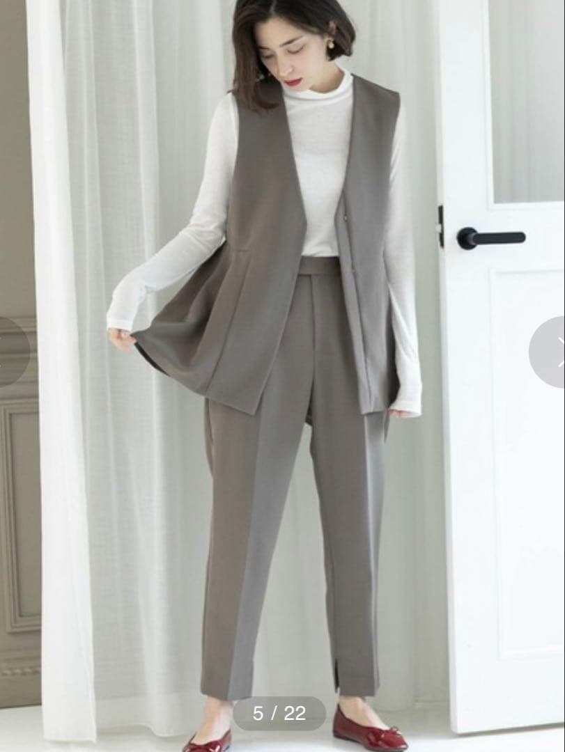 【セットアップ販売】OPAQUE.CLIP ペプラムジレ テーパードパンツ M