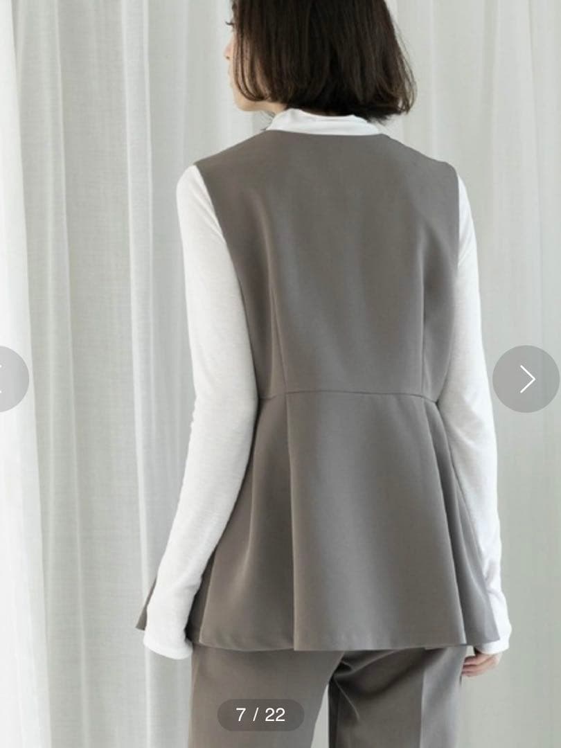 【セットアップ販売】OPAQUE.CLIP ペプラムジレ テーパードパンツ M