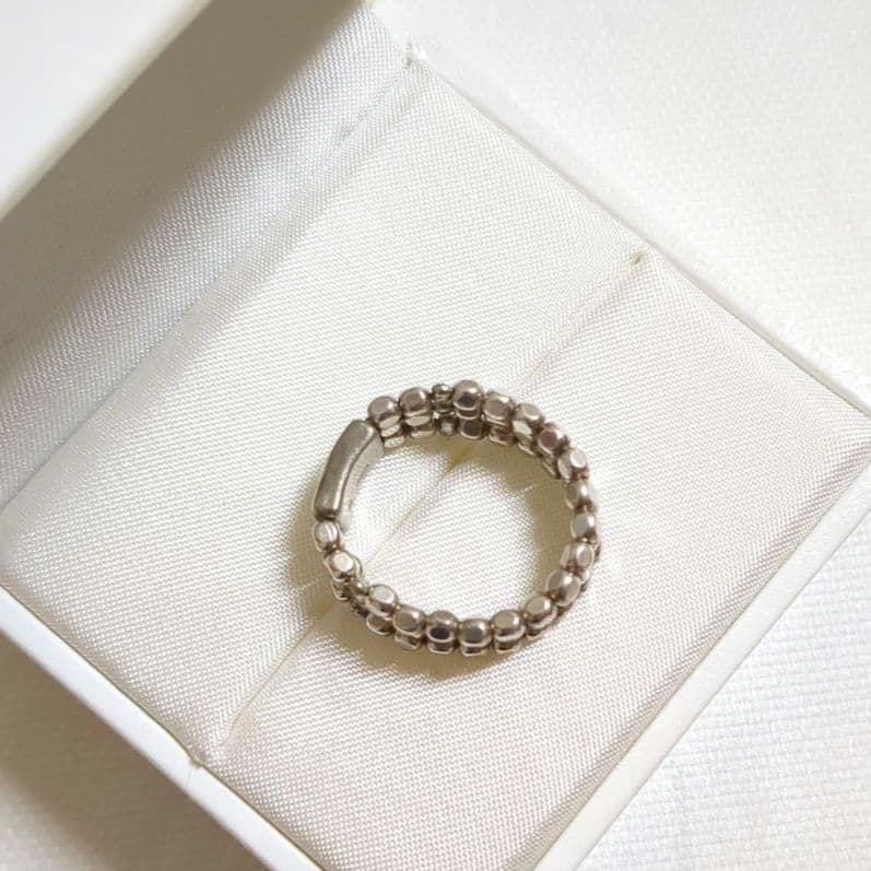 希少 Margaret Howell 三連 ビジュー シルバー リング 13号