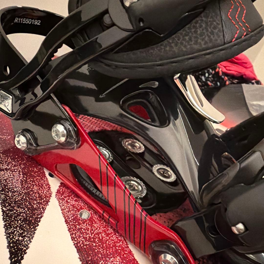 138cmスノーボード板ビンディング2点セットピンク初心者用スタンダード