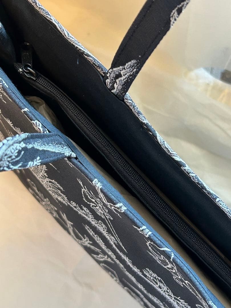 鳥獣戯画✨和装トートバッグ　内側ポケット付　黒色　ブラック　新品未使用