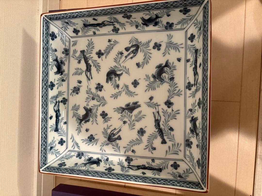 【たち吉】遊魚 銘々皿5枚 遊魚 角盛鉢1枚 染からくさ角盛鉢1枚 新品未使用