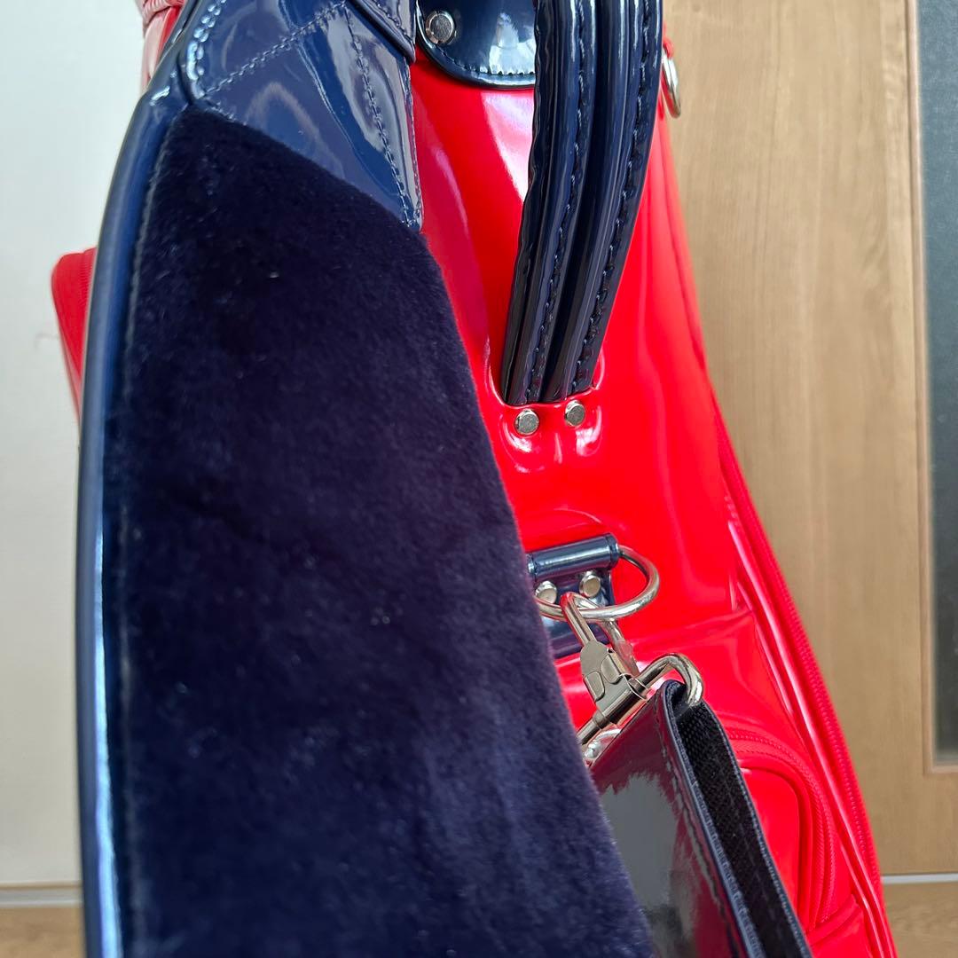 未使用 PEARLY GATES エナメル キャディバッグ レッド