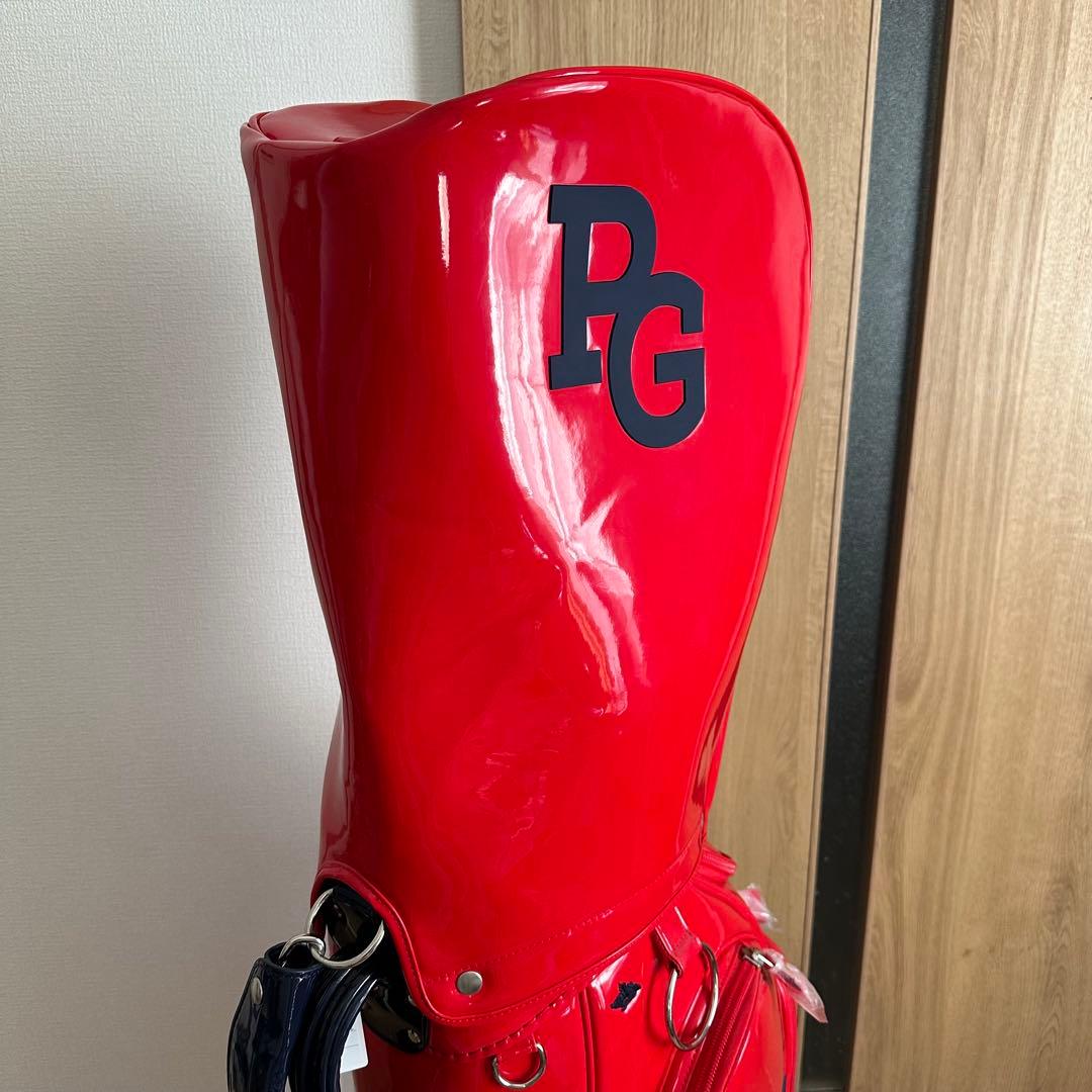 未使用 PEARLY GATES エナメル キャディバッグ レッド