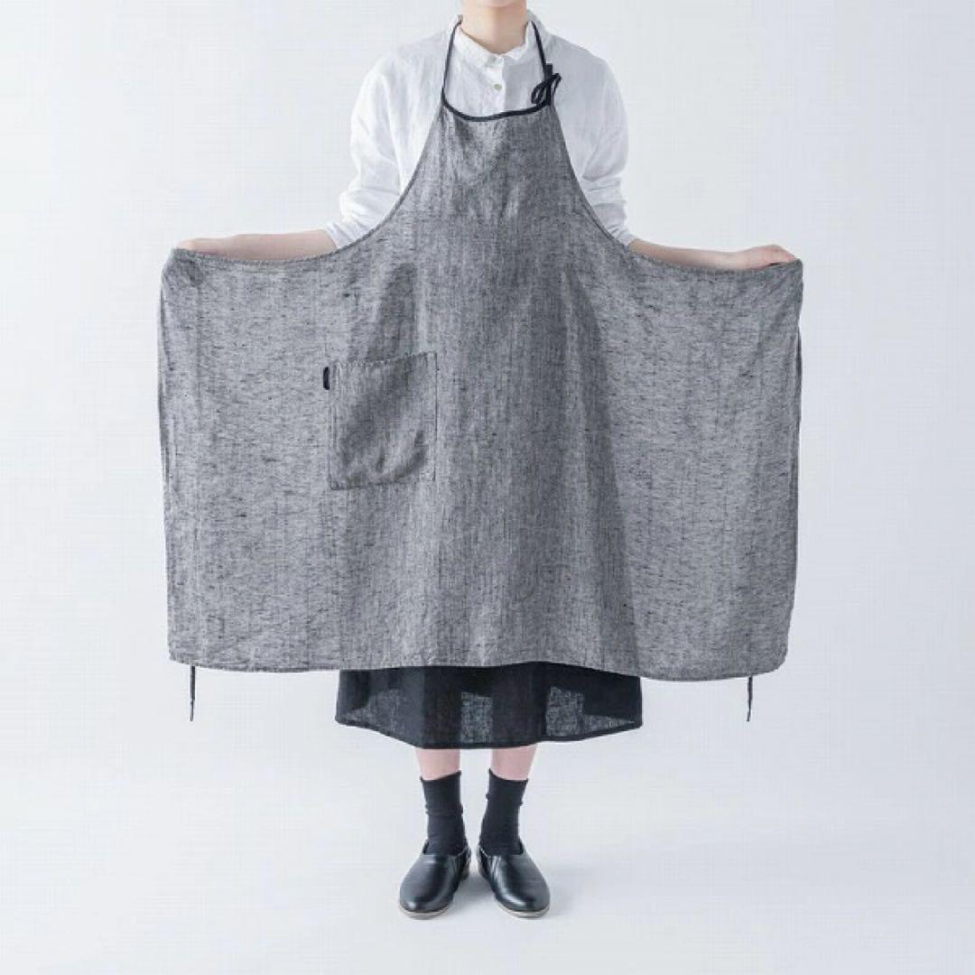 リーノエリーナ「ミラ」 リネンエプロン　グレー