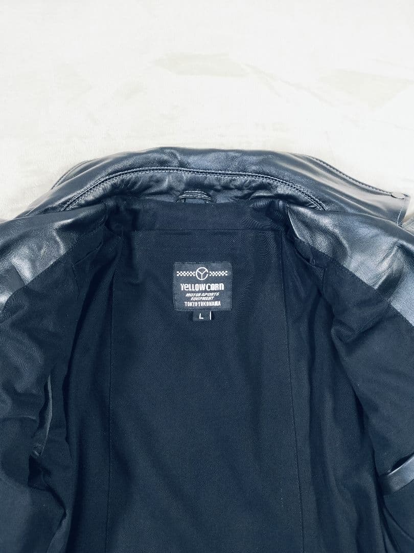 【良品】YELLOW CORN カウレザー ダブルライダース 黒 Lサイズ