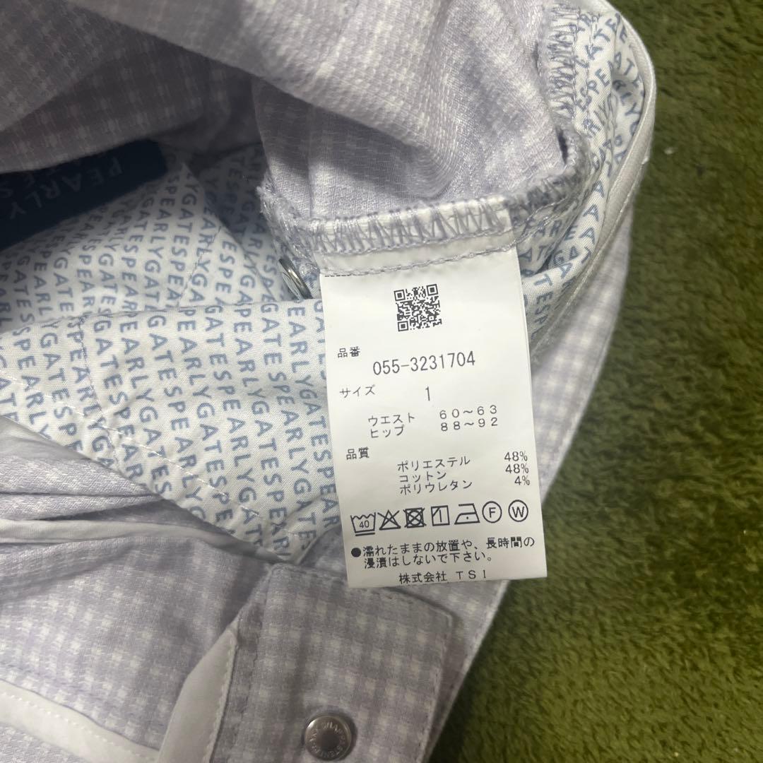 レディース ゴルフパンツ 白とグレー チェック柄