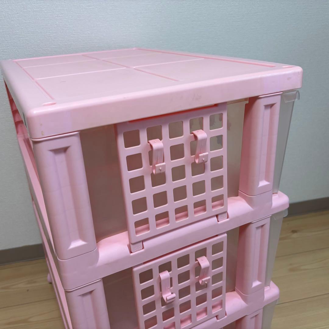 サンリオ　ハローキティ　エンジェル　3段収納ケース　衣装ケース　ピンク