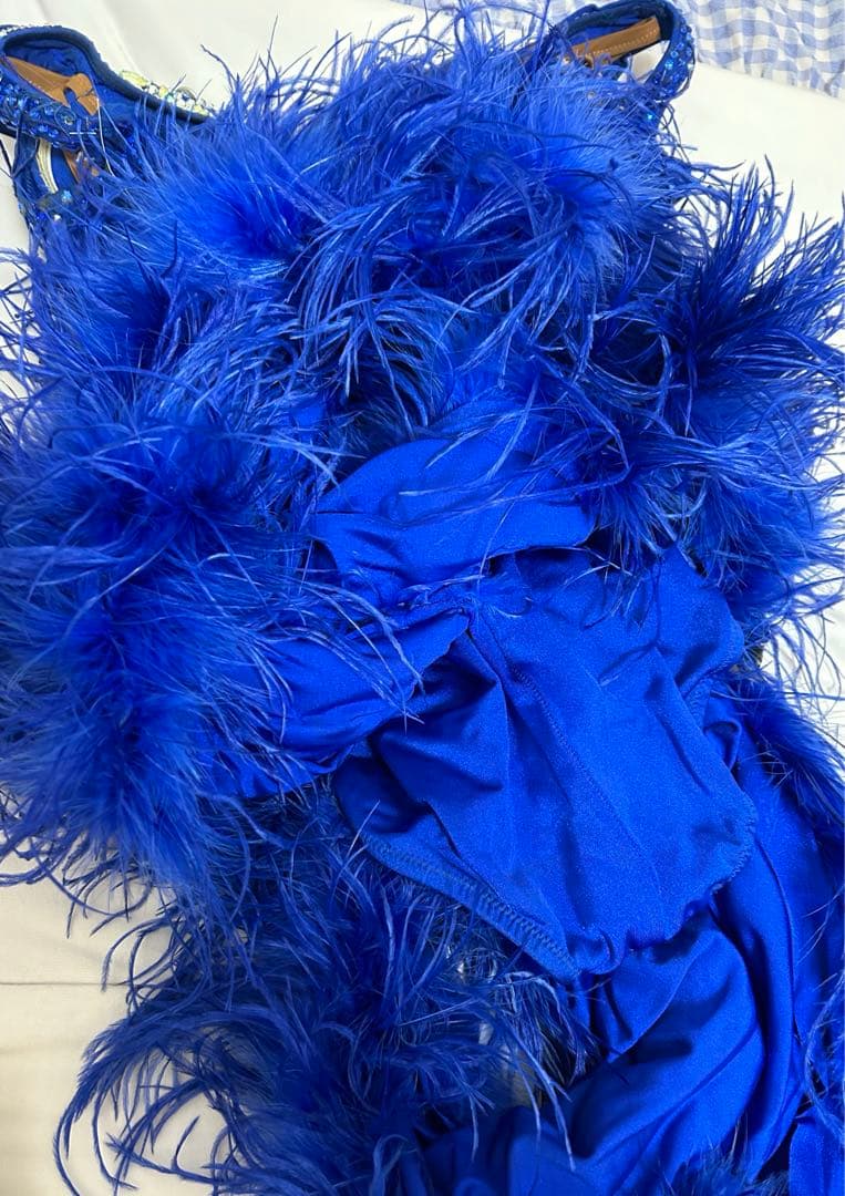 【値下げしました】社交ダンス　ラテン　青ドレス