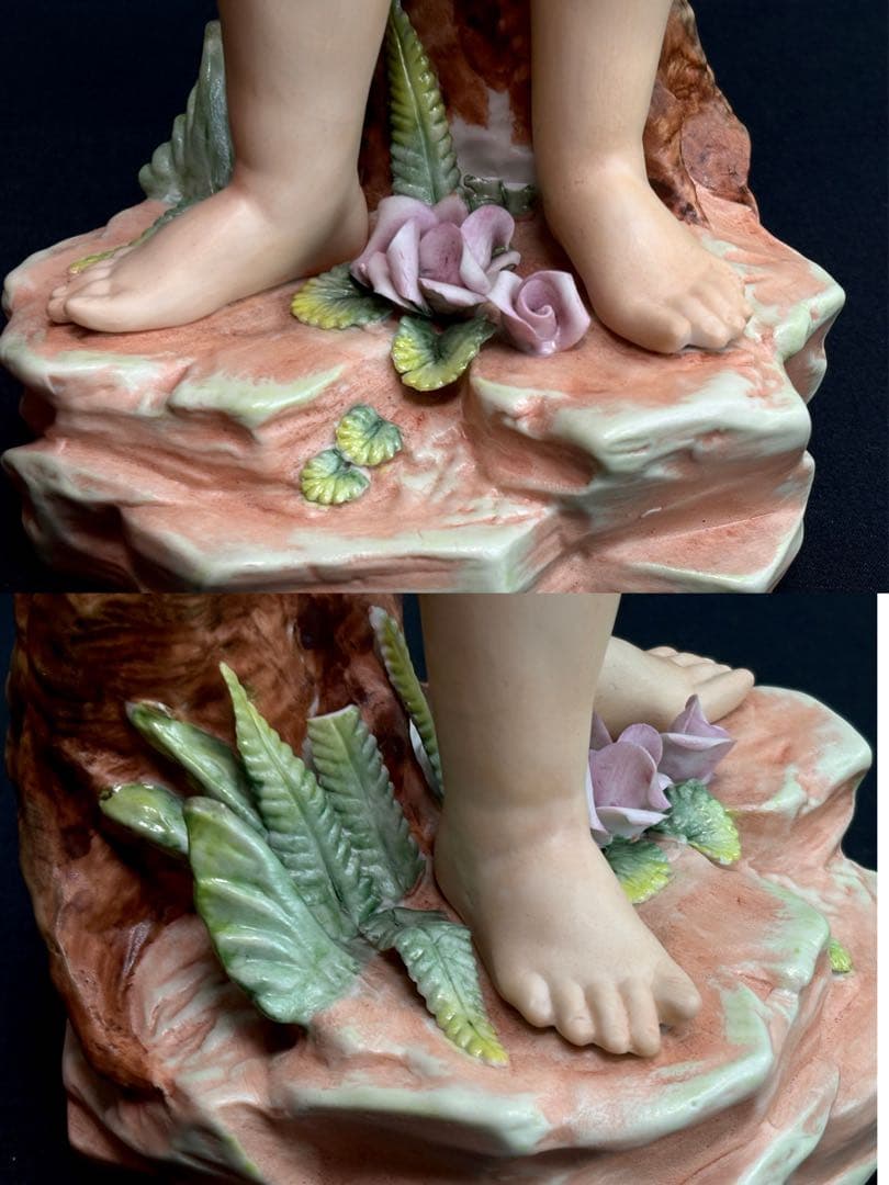 瀬戸ノベルティー 丸山陶器『果物の収穫』 磁器人形 2点まとめ R811185