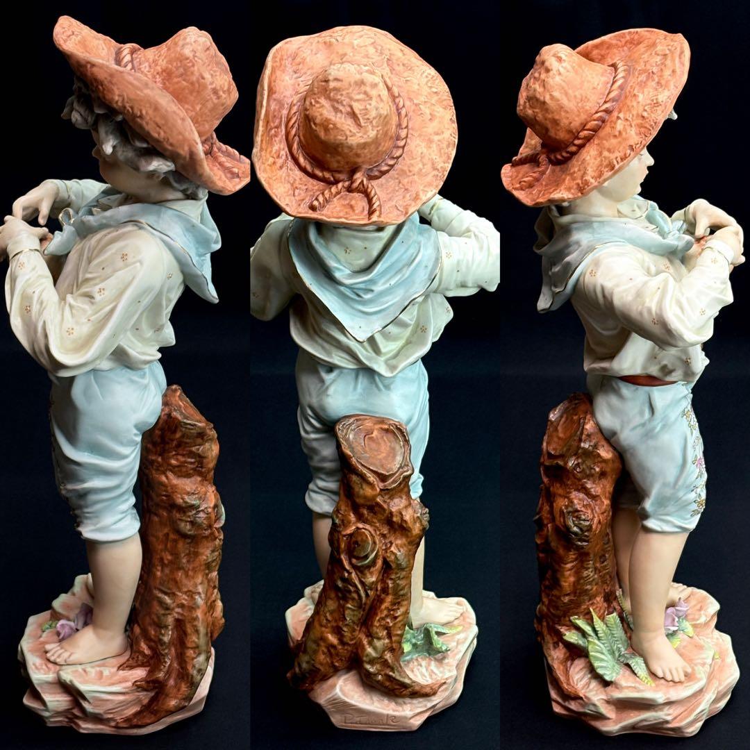 瀬戸ノベルティー 丸山陶器『果物の収穫』 磁器人形 2点まとめ R811185